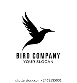 Bird silhouette logo template isolated on white background