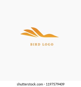 Bird silhouette logo. Vector abstract minimalistic illustration flying fowl. Pigeon icon. Zoo, pet shop, farm, bird feather, wild nature vector flat style logotype modern.