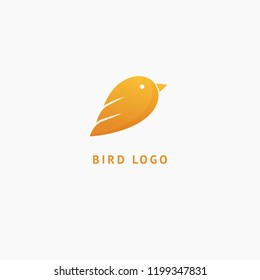Bird silhouette logo. Vector abstract minimalistic illustration flying fowl. Pigeon icon. Zoo, pet shop, farm, bird feather, wild nature vector flat style logotype modern.