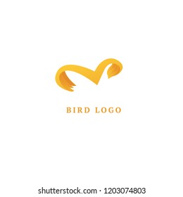 Bird silhouette logo. Vector abstract minimalistic illustration flying fowl. Pigeon icon. Zoo, pet shop, farm, bird feather, wild nature vector flat style logotype modern.
