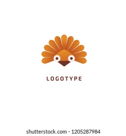 Bird silhouette logo. Vector abstract minimalistic illustration flying fowl. Pigeon icon. Zoo, pet shop, farm, bird feather, wild nature vector flat style logotype modern.