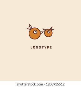Bird silhouette logo. Vector abstract minimalistic illustration flying fowl. Pigeon icon. Zoo, pet shop, farm, bird feather, wild nature vector flat style logotype modern.