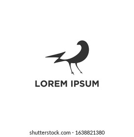 Bird Silhouette Logo Vector Abstract Minimalistic Stock Vector