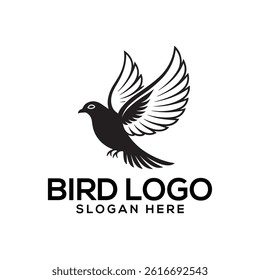 bird silhouette logo vector line art logo design
