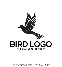 bird silhouette logo vector line art logo design