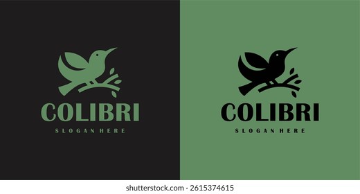 bird silhouette nest logo vector icon illustration