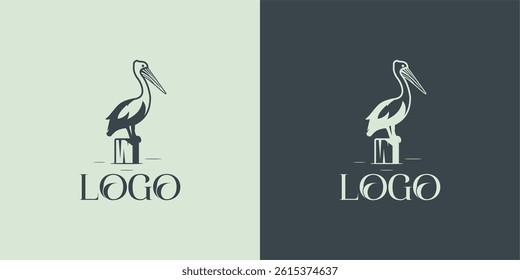 bird silhouette nest logo vector icon illustration