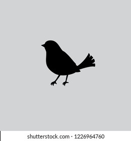 bird silhouette on gray background, vector illustration