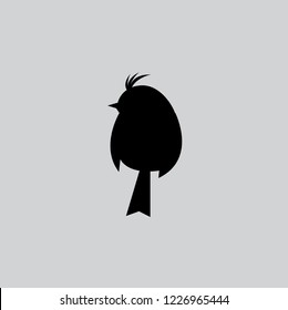 bird silhouette on gray background, vector illustration