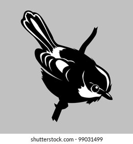 bird silhouette on gray background, vector illustration