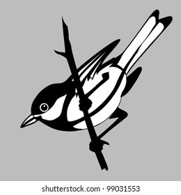 silueta de pájaro sobre fondo gris, ilustración vectorial