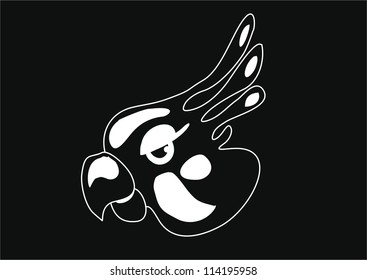bird silhouette on white background, vector illustration