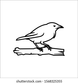 bird silhouette on white background, vector illustration