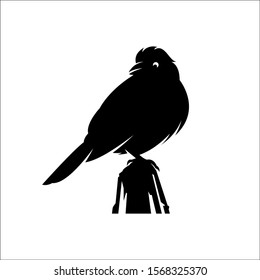 bird silhouette on white background, vector illustration