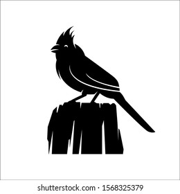 bird silhouette on white background, vector illustration