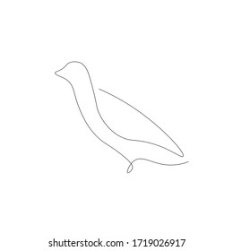 Bird silhouette on white background, vector illustration