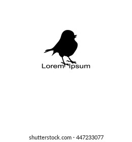 bird silhouette on white background, vector illustration