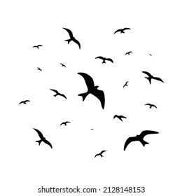 Bird Silhouette Red Kite Free Flying Stock Vector (Royalty Free) 2128148153