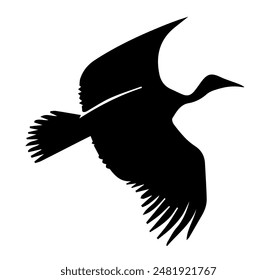 Bird Silhouette With Spread Wings