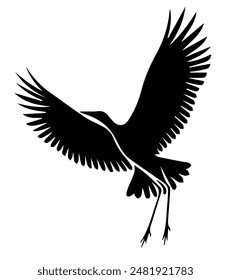 Bird Silhouette With Spread Wings