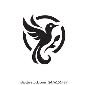 Bird silhouette vector art icon