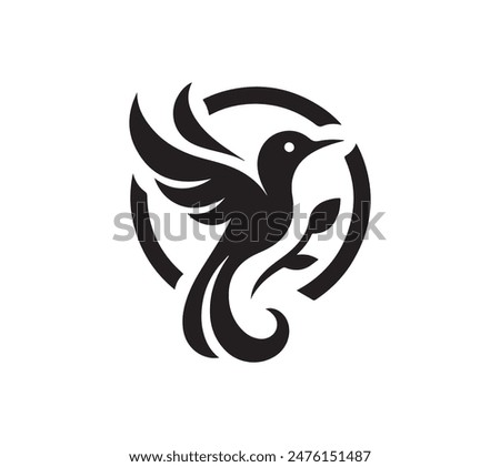 Bird silhouette vector art icon