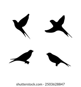 Bird Silhouette vector art Illustration.