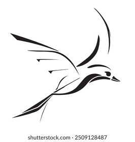 bird silhouette vector art, logo, icon design black and white