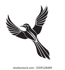 bird silhouette vector art, logo, icon design black and white