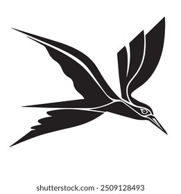 bird silhouette vector art, logo, icon design black and white