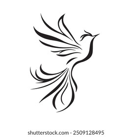 silhueta do pássaro vetor arte, logotipo, ícone design preto e branco