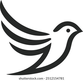 Bird silhouette vector art with white background