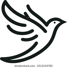 Bird silhouette vector art with white background