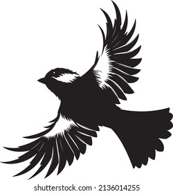 Bird silhouette vector black and white