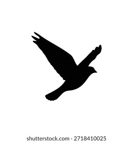Diseño plano de Vector de silueta de pájaro sobre fondo blanco.