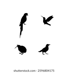 Bird silhouette with vector of illustration 