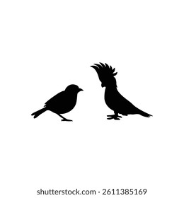 Bird silhouette with vector of illustration 