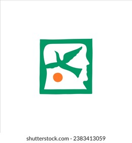 Vogelsilhouette, Vektorgrafik mit Concept Box