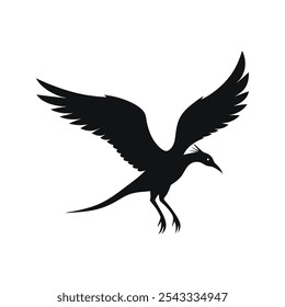 Diseño de Ilustración vectorial de silueta de pájaro sobre fondo blanco 