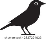 A bird silhouette vector illustration flat icon. The background is white and isolated.