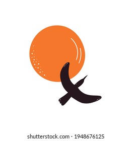 Bird silhouette - vector illustration isolated on white background.