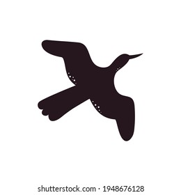 Bird silhouette - vector illustration isolated on white background.