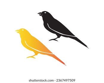 vector de silueta de ave aislado en blanco