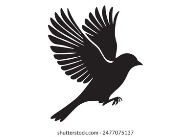 Bird silhouette vector isolated on a white background