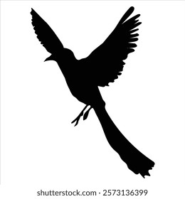 BIRD SILHOUETTE VECTOR ON A WHITE BACKGROUND