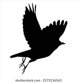 BIRD SILHOUETTE VECTOR ON A WHITE BACKGROUND