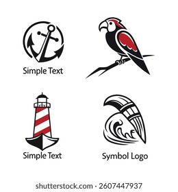 Bird silhouette vector set, nature symbol icons