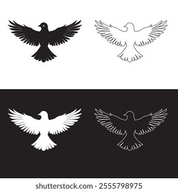 Bird silhouette vector style. Birds are feathered, winged creatures known for flight and songs.






