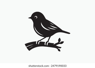 Bird silhouette vector style with white background