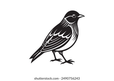 Bird Silhouette vector style with white background